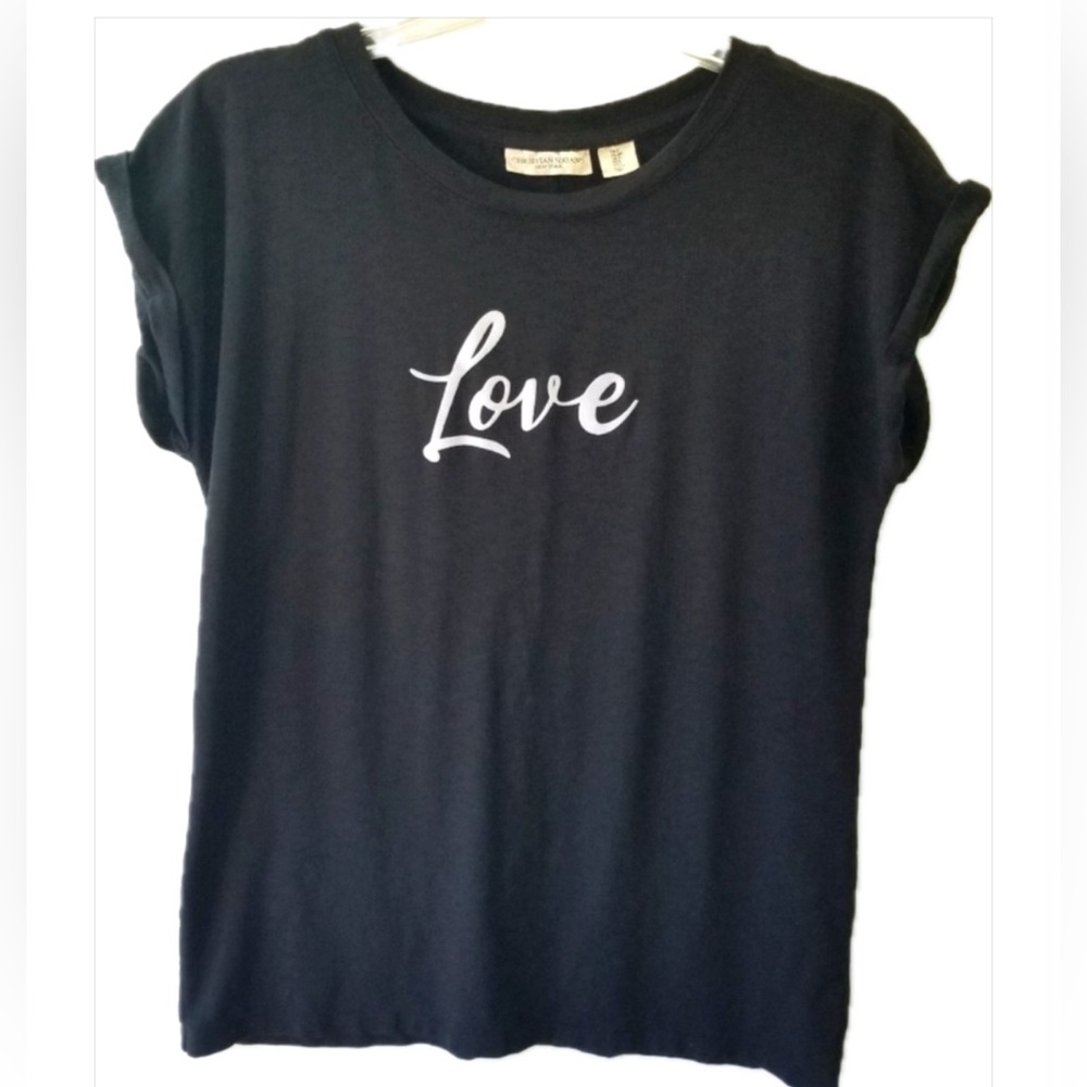 Christian Siriano love black t-shirt Small